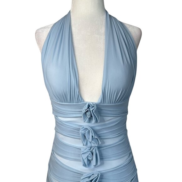 Maygel Coronel Villadiego Dress in Arctic One Size New Womens Flower Maxi Gown - Picture 9 of 17